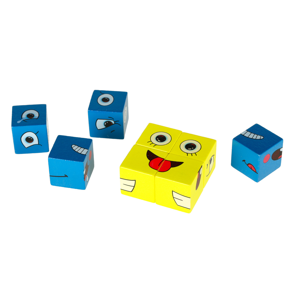 Gra edukacyjne wyzwania nauka emocji klocki drewniane - obrazek 3