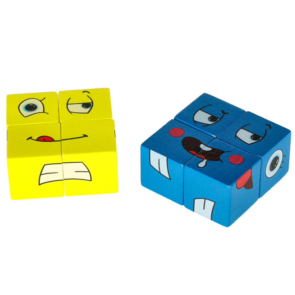 Gra edukacyjne wyzwania nauka emocji klocki drewniane - obrazek 4