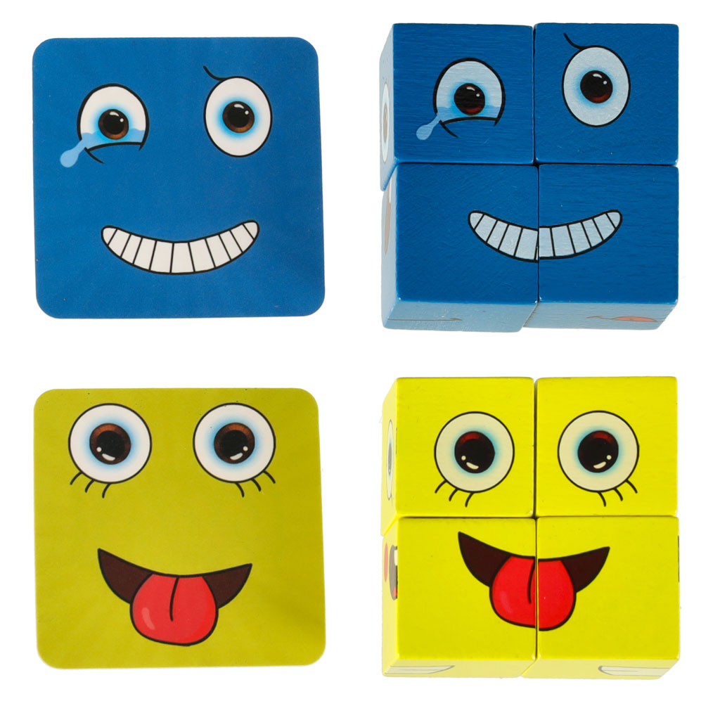 Gra edukacyjne wyzwania nauka emocji klocki drewniane - obrazek 7