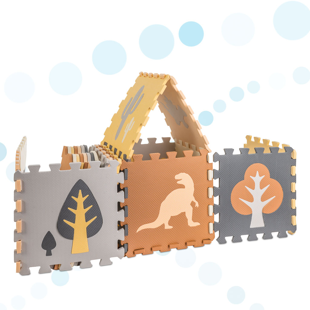 Mata edukacyjna piankowa puzzle brązowa 143 x 143 cm 36 elementów - obrazek 5