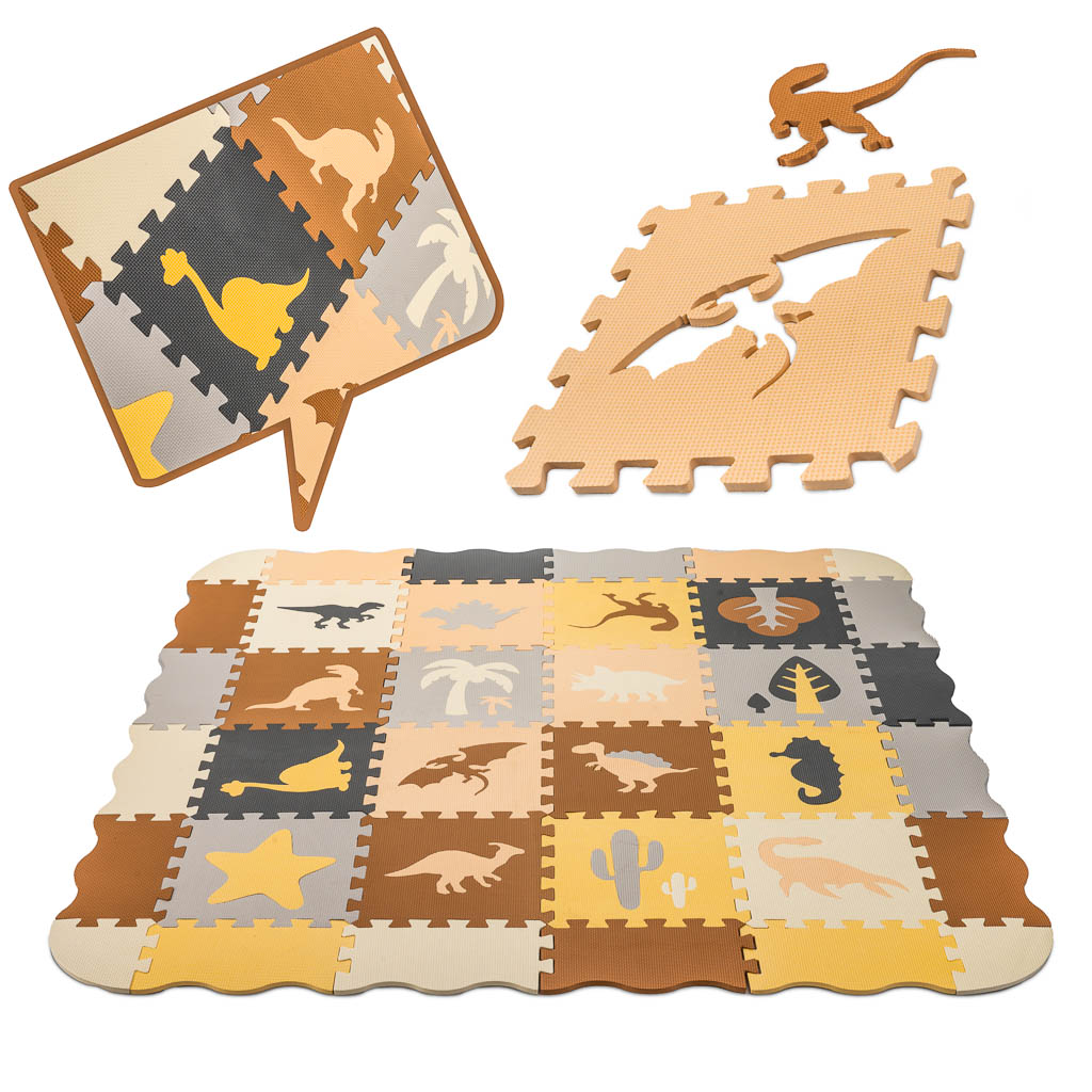 Mata edukacyjna piankowa puzzle brązowa 143 x 143 cm 36 elementów - obrazek 7
