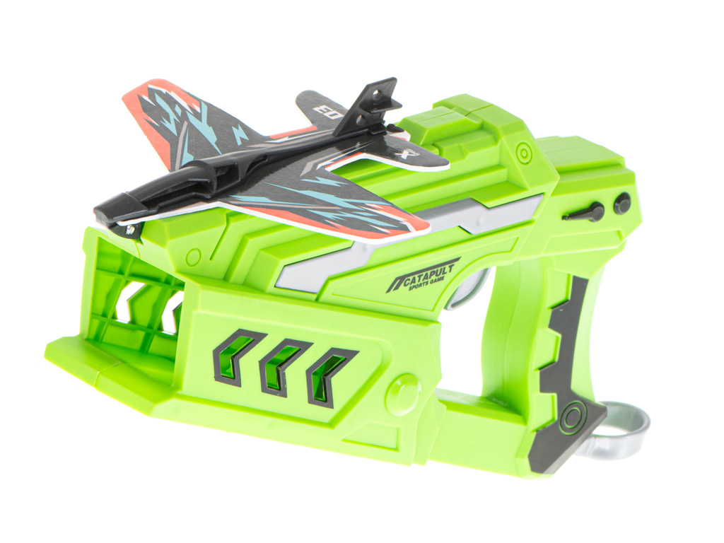 Pistolet wyrzutnia samochodów i samolotów rzutka szybowiec zestaw 3 samoloty auto - obrazek 4