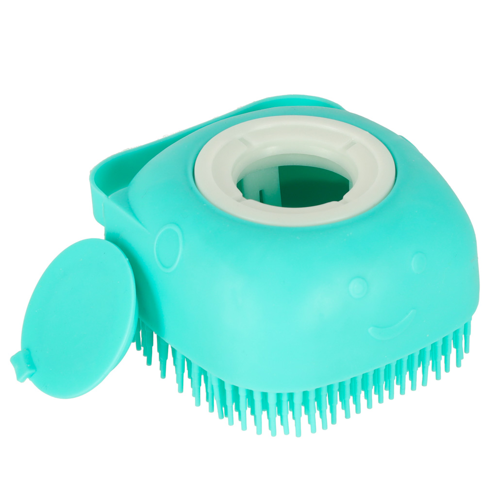 Szczotka silikonowa czyścik myjka do mycia psów kotów z dozownikiem miętowa - obrazek 6