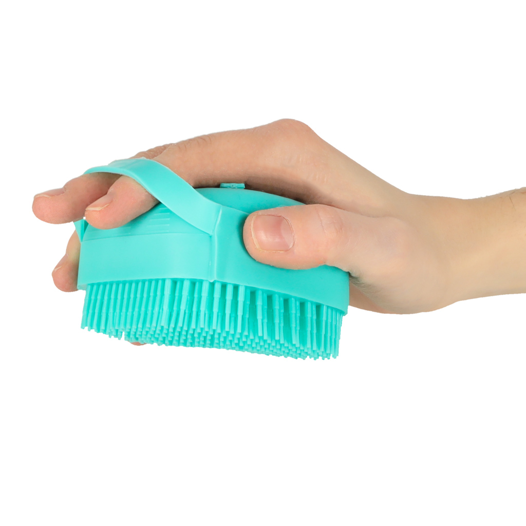 Szczotka silikonowa czyścik myjka do mycia psów kotów z dozownikiem miętowa - obrazek 8