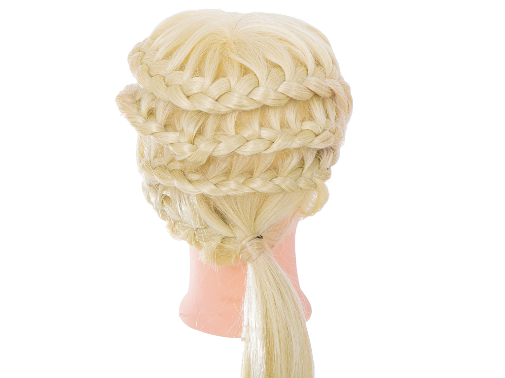 Główka głowa treningowa fryzjerska naturalne włosy blond - obrazek 5