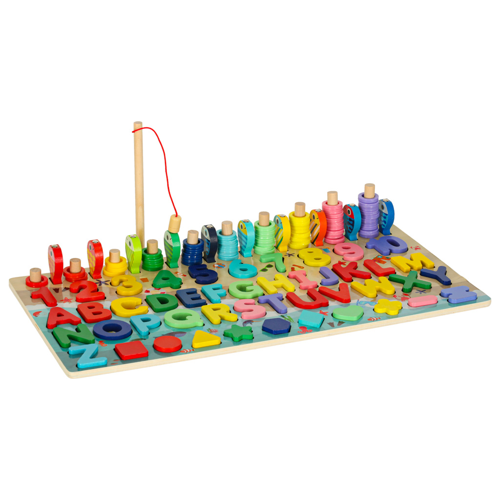 Liczydło drewniane rybki łowienie rybek alfabet cyfry - obrazek 3