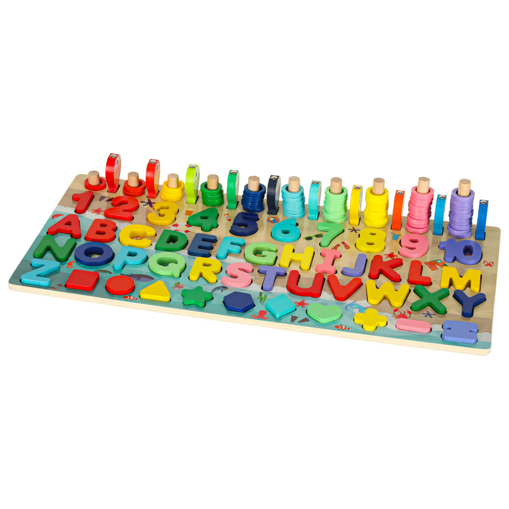 Liczydło drewniane rybki łowienie rybek alfabet cyfry - obrazek 5