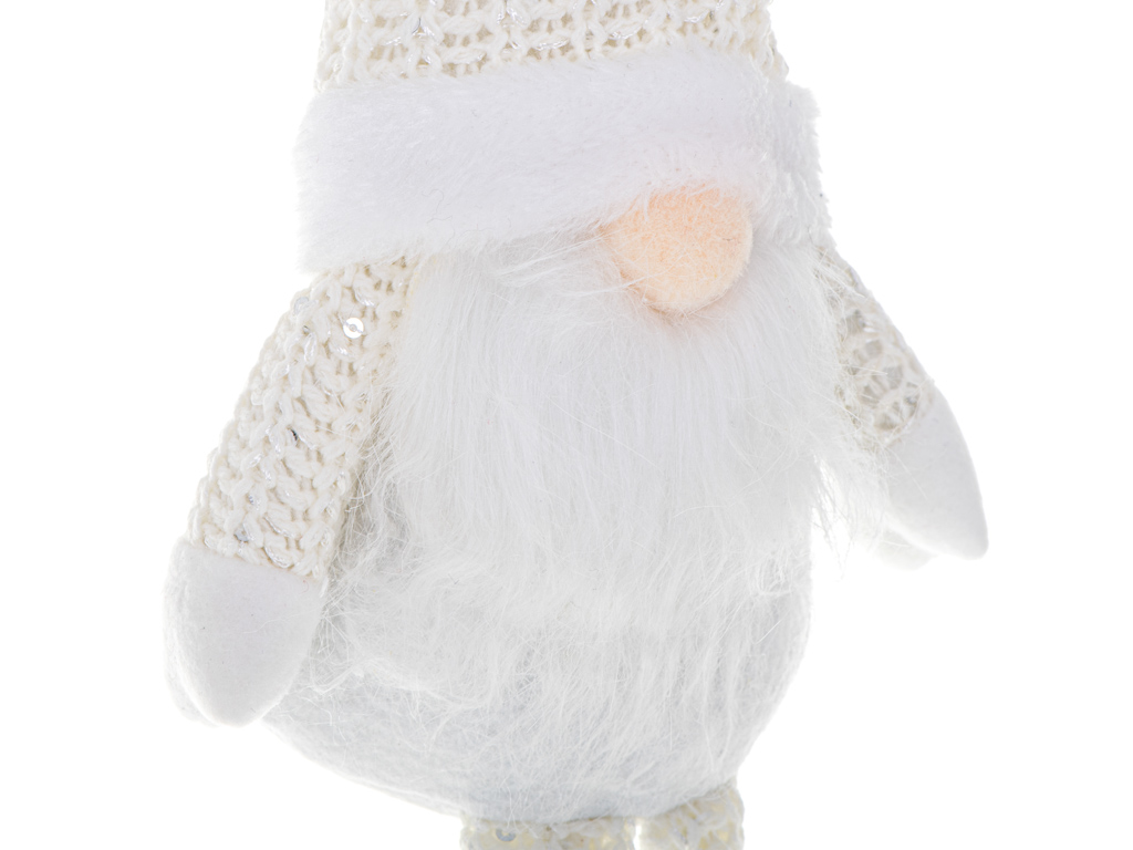 Krasnal skrzat świąteczny z brodą biały 47cm - obrazek 7