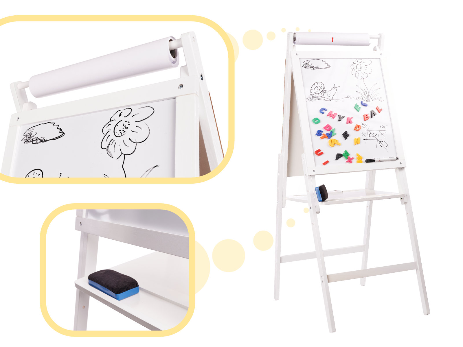 Tablica drewniana magnetyczna kredowa biała duża XXL - obrazek 5