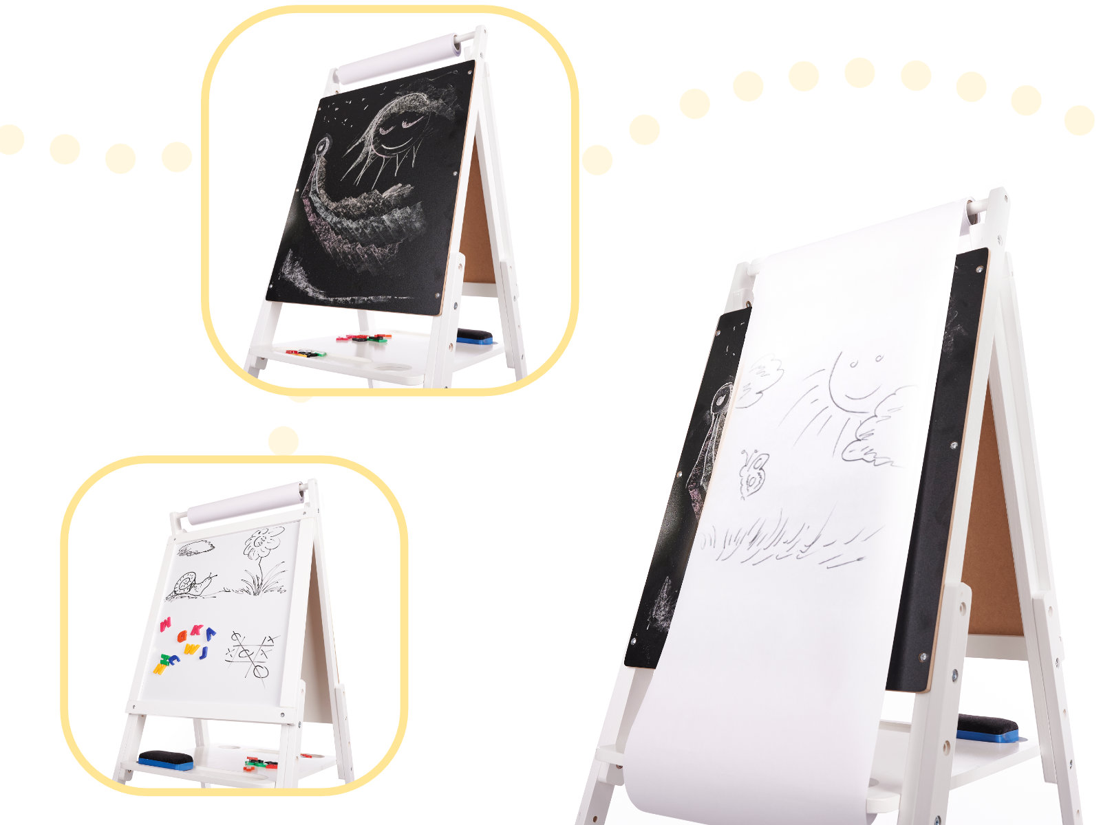 Tablica drewniana magnetyczna kredowa biała duża XXL - obrazek 6