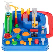 Tor przeszkód interaktywny samochodowy wyścigi parking 4 pojazdy auto autobus radiowóz wóz strażacki helikopter 24x24cm XL