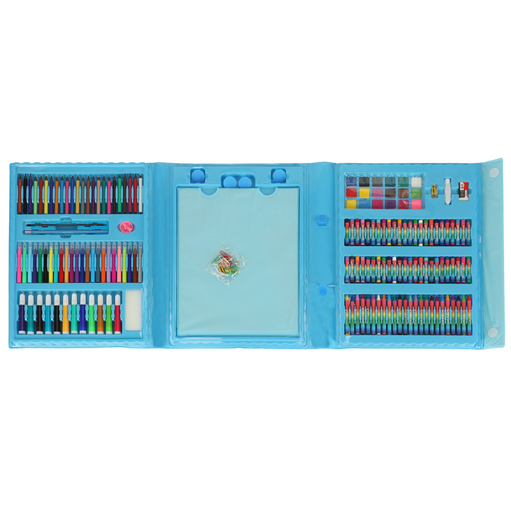 Zestaw plastyczny do malowania w walizce 208el niebieski