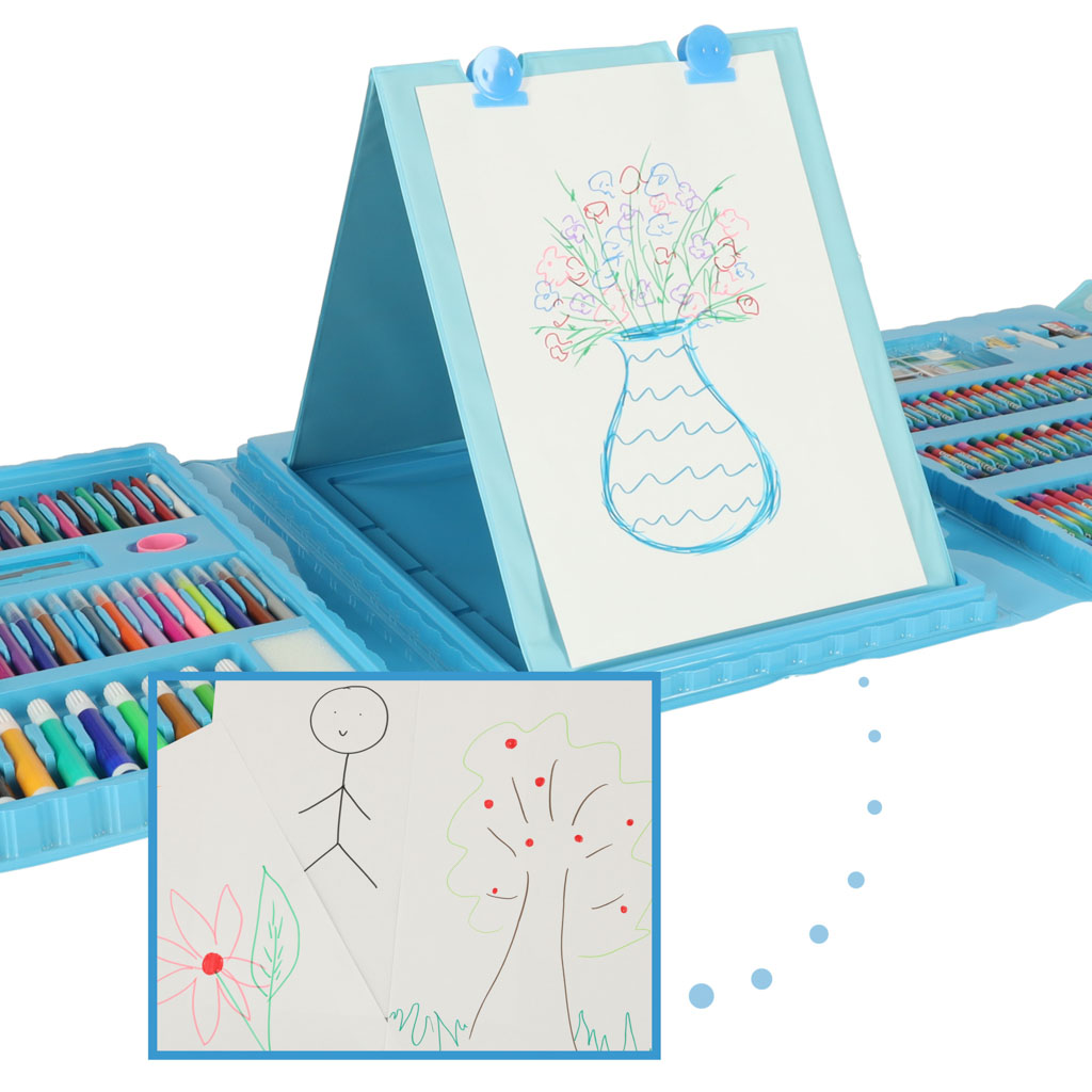 Zestaw plastyczny do malowania w walizce 208el niebieski - obrazek 5