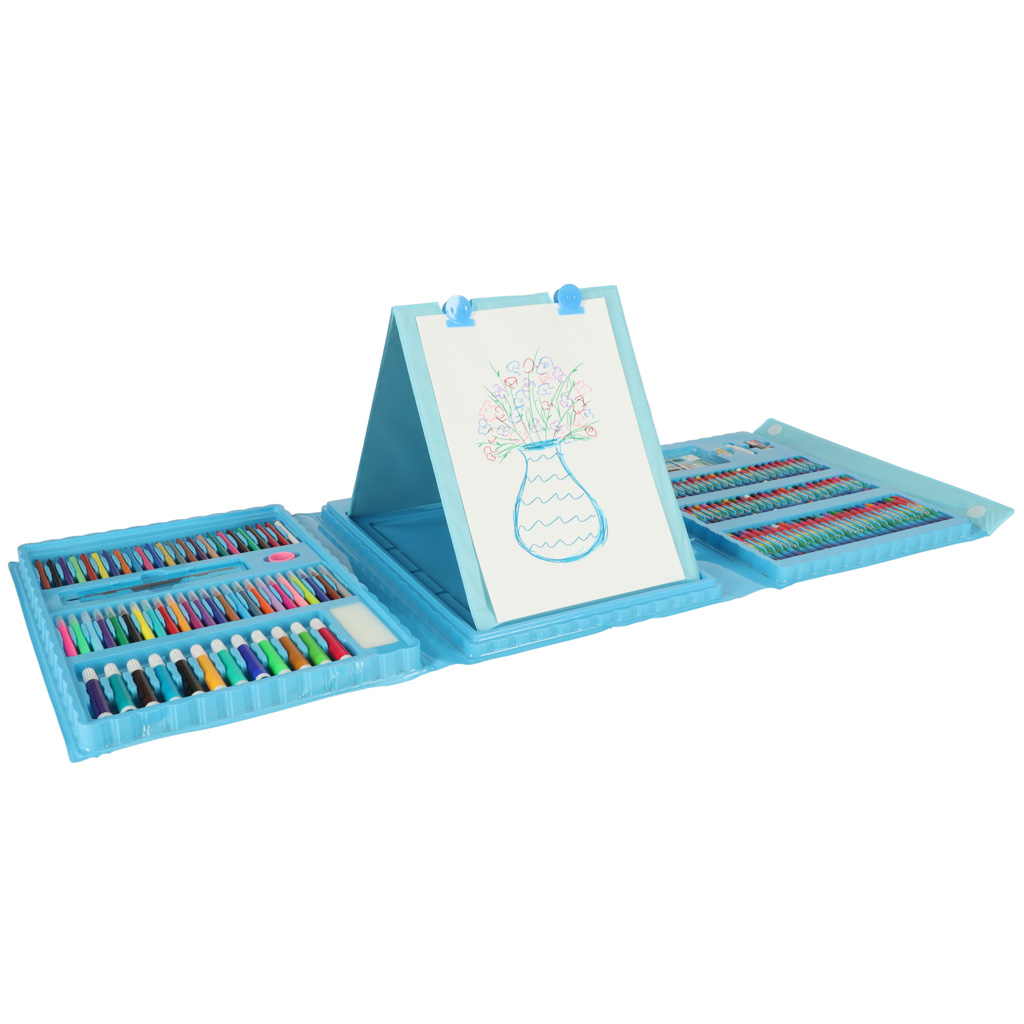 Zestaw plastyczny do malowania w walizce 208el niebieski - obrazek 7