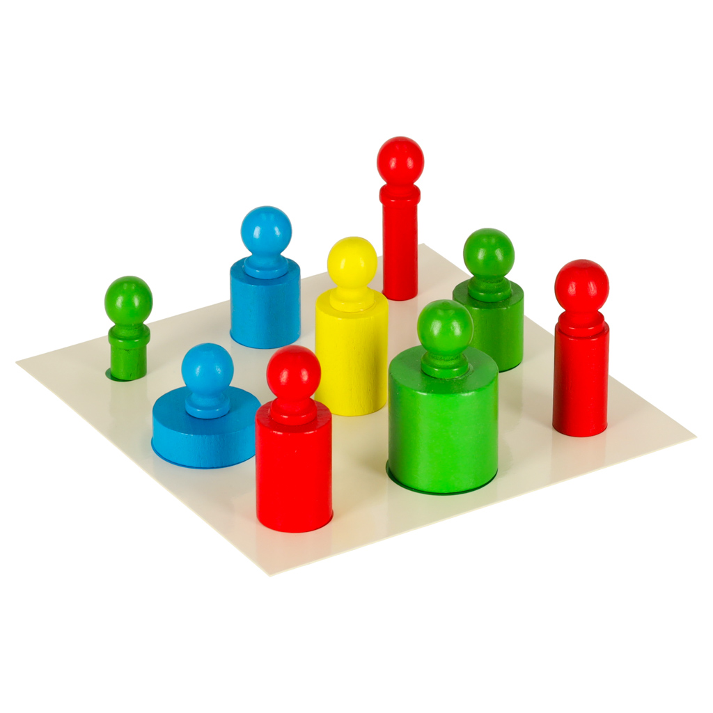 Odważniki cylindry drewniane gra układanka montessori kolorowe - obrazek 6