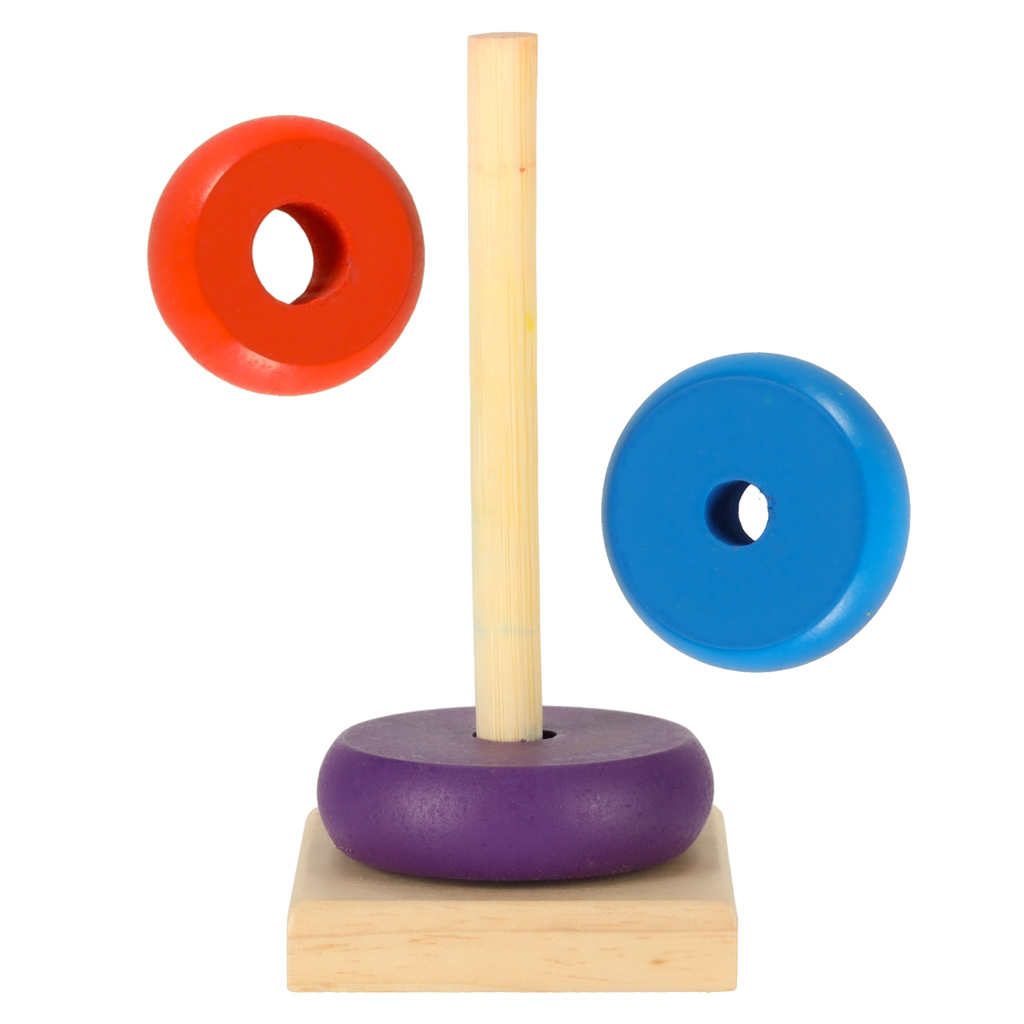 Wieża piramida piramidka drewniana do układania sorter kolorowy tęczowy 13cm - obrazek 5