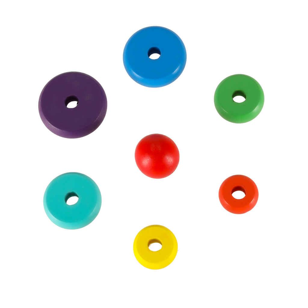 Wieża piramida piramidka drewniana do układania sorter kolorowy tęczowy 13cm - obrazek 6