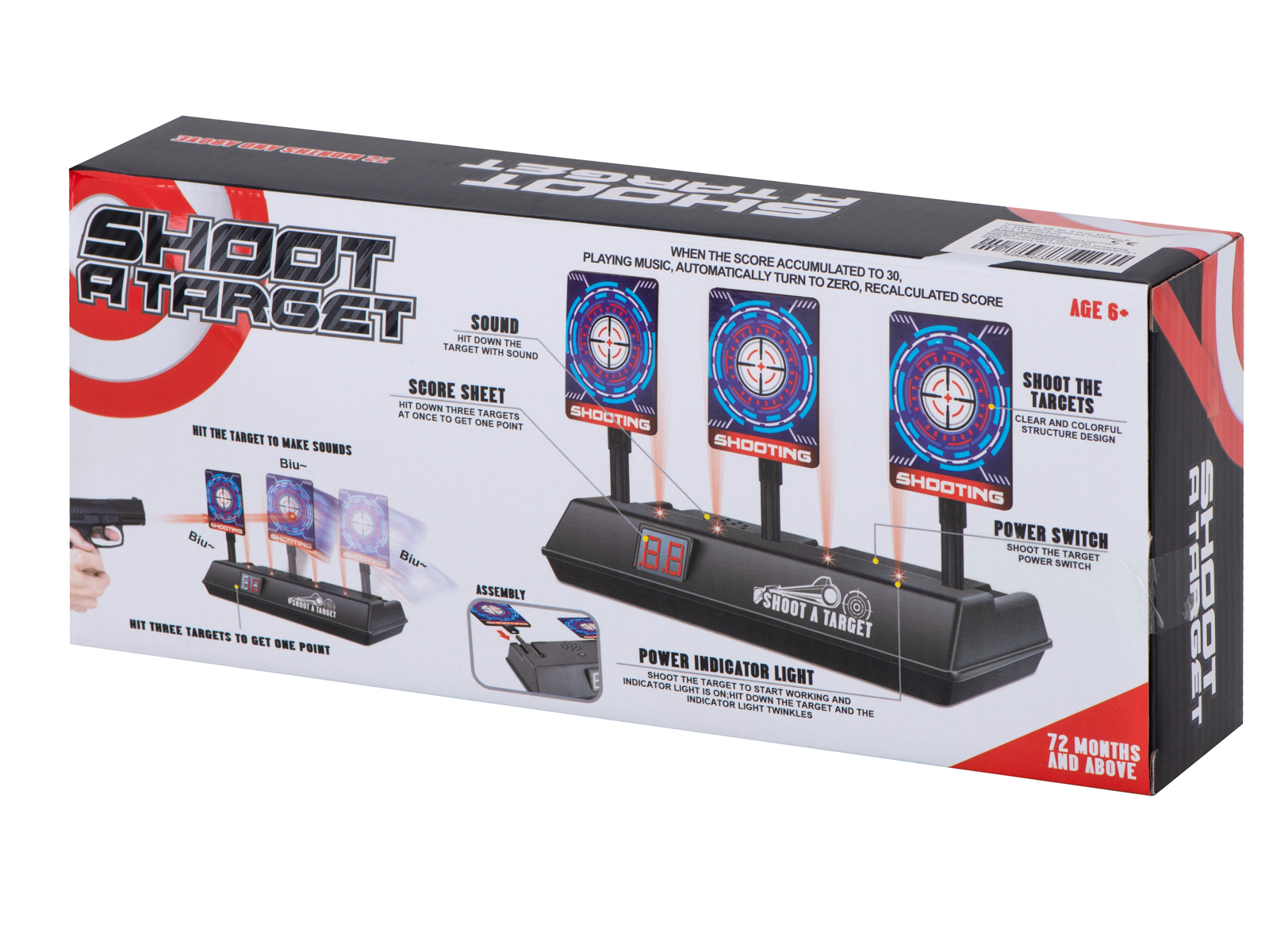 Tarcza do strzelania do wyrzutni karabinu elektroniczna strzelnica 3 cele licznik cyfrowy - obrazek 6