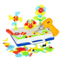 Wkrętarka wiertarka śrubki klocki konstrukcyjne zestaw majsterkowicza waliza 237 elementów