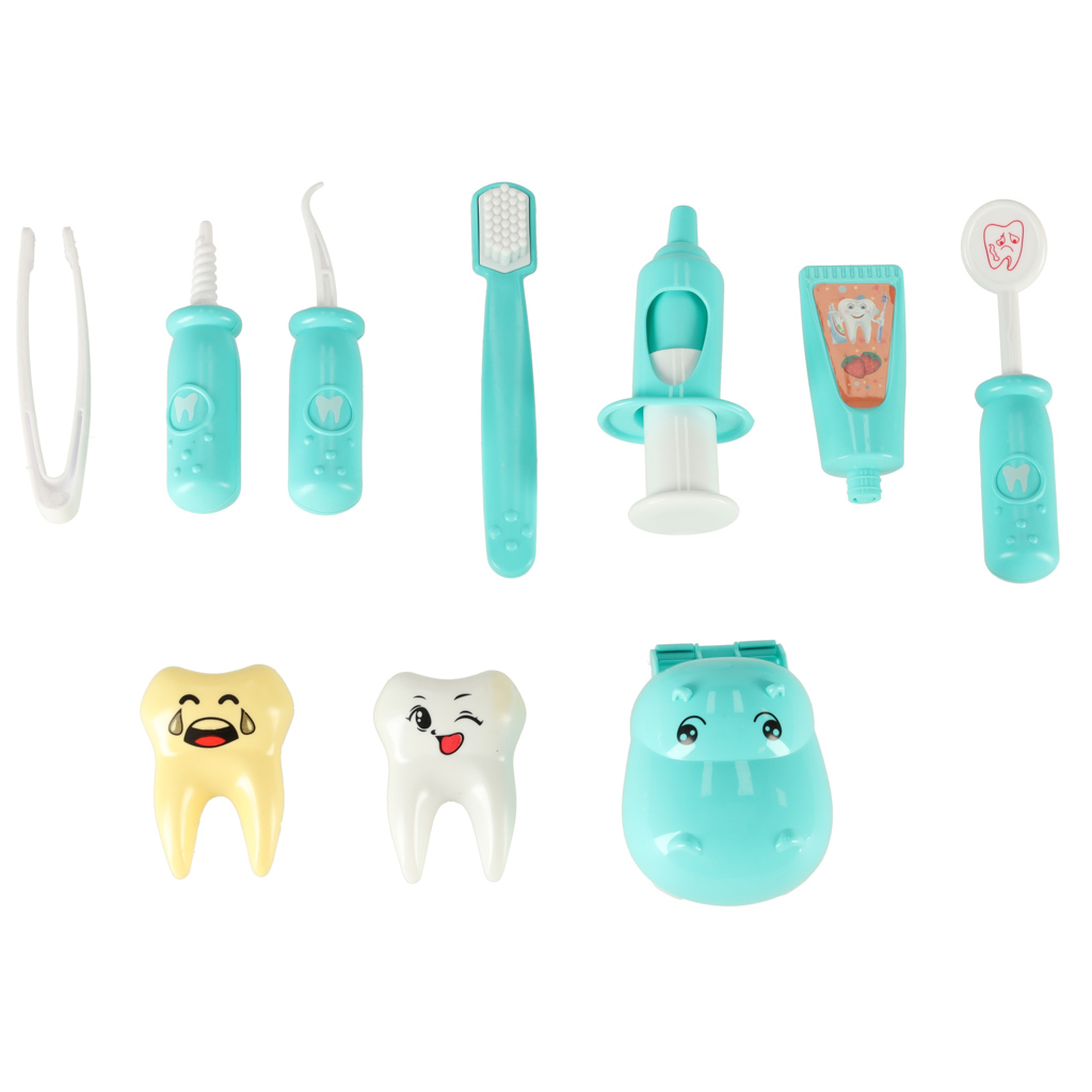 Dentysta zestaw lekarski hipopotam niebieski - obrazek 4