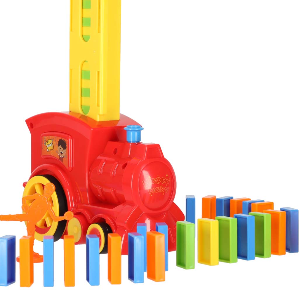 Pociąg Lokomotywa Kolejka Układająca Domino Zabawka na Prezent dla Dzieci - obrazek 3