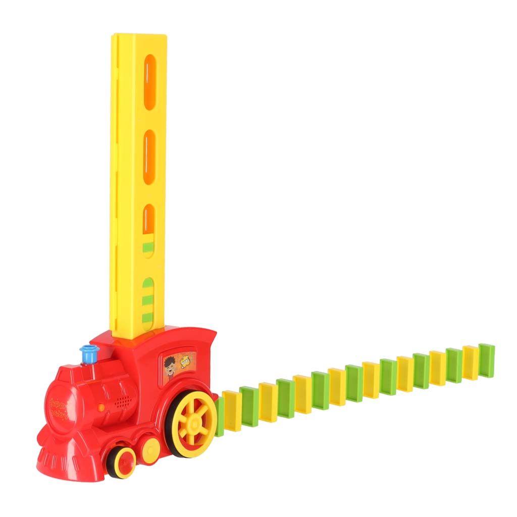 Pociąg Lokomotywa Kolejka Układająca Domino Zabawka na Prezent dla Dzieci - obrazek 6