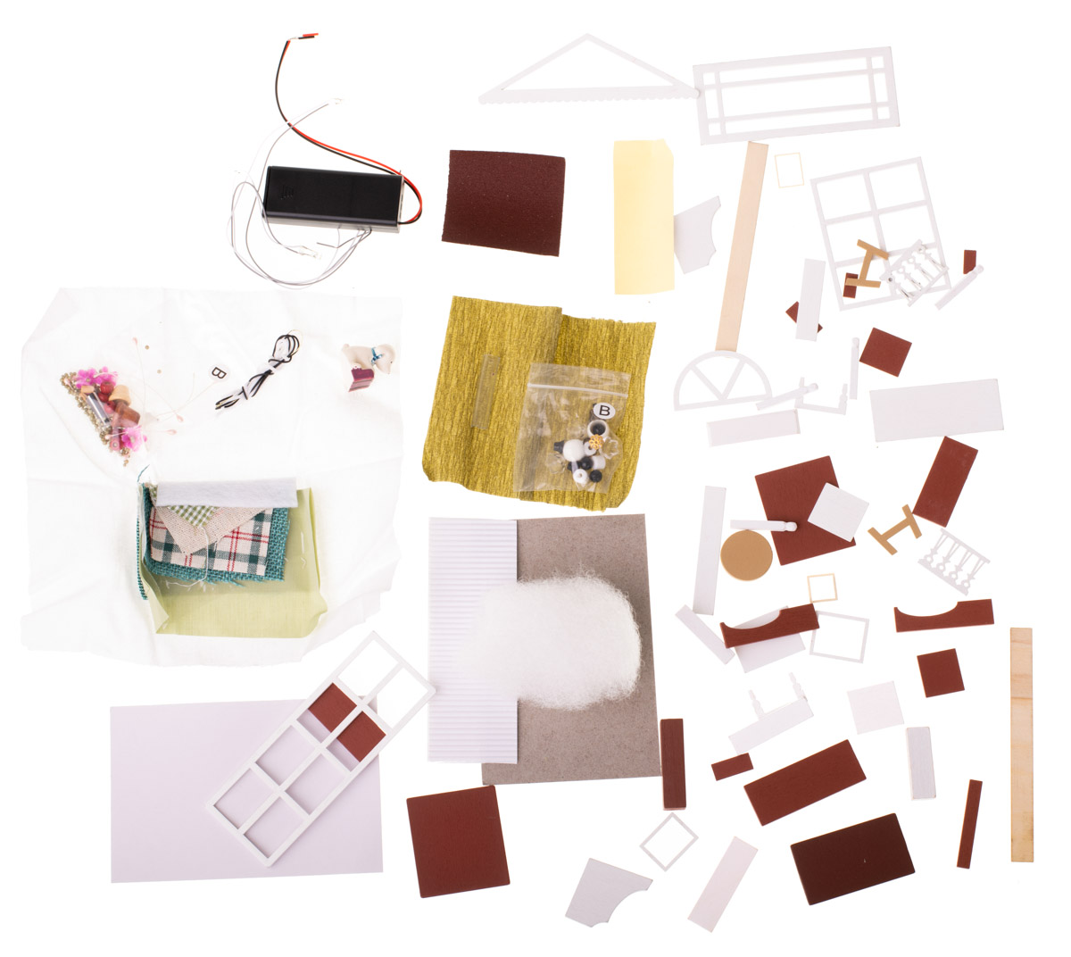 Domek dla lalek drewniany salon model do złożenia LED 8008-A 20,6cm - obrazek 6