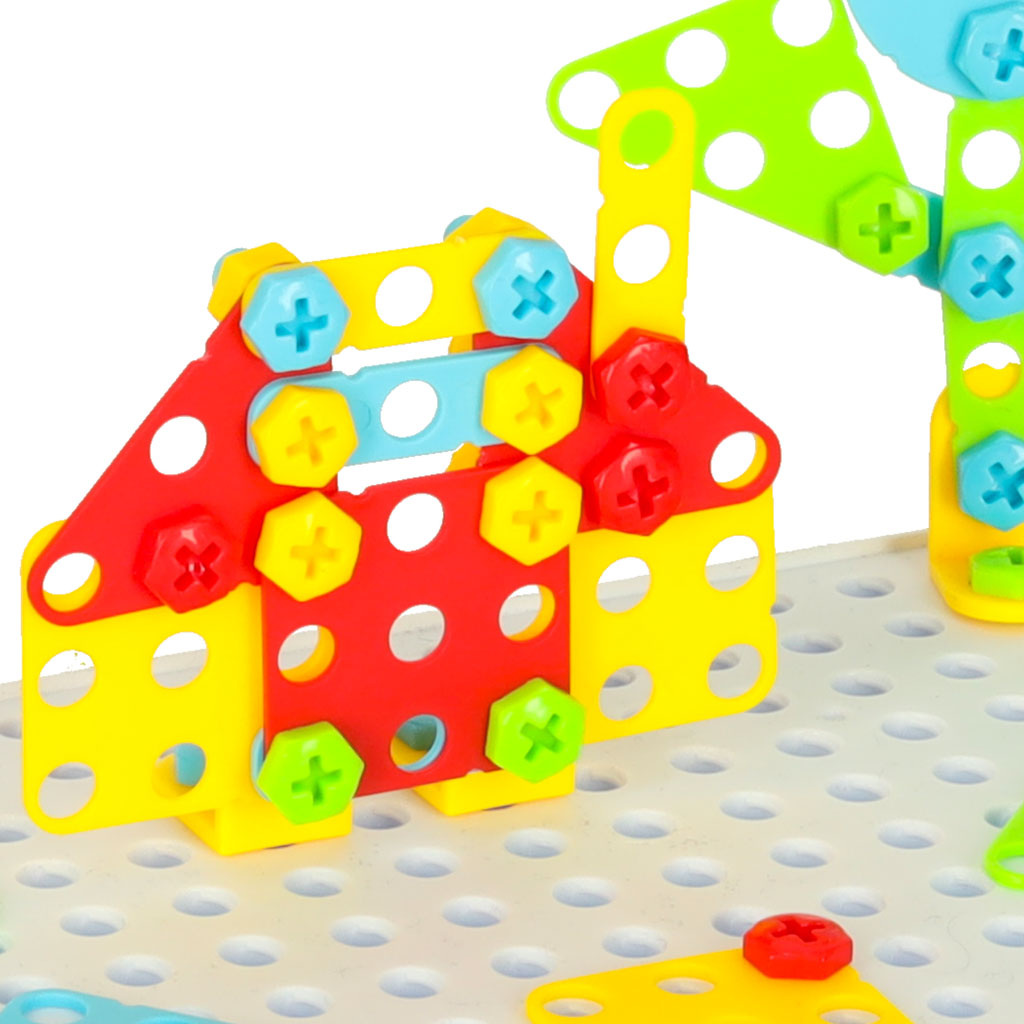 Wkrętarka wiertarka śrubki klocki konstrukcyjne zestaw majsterkowicza walizka 151 elementów - obrazek 6