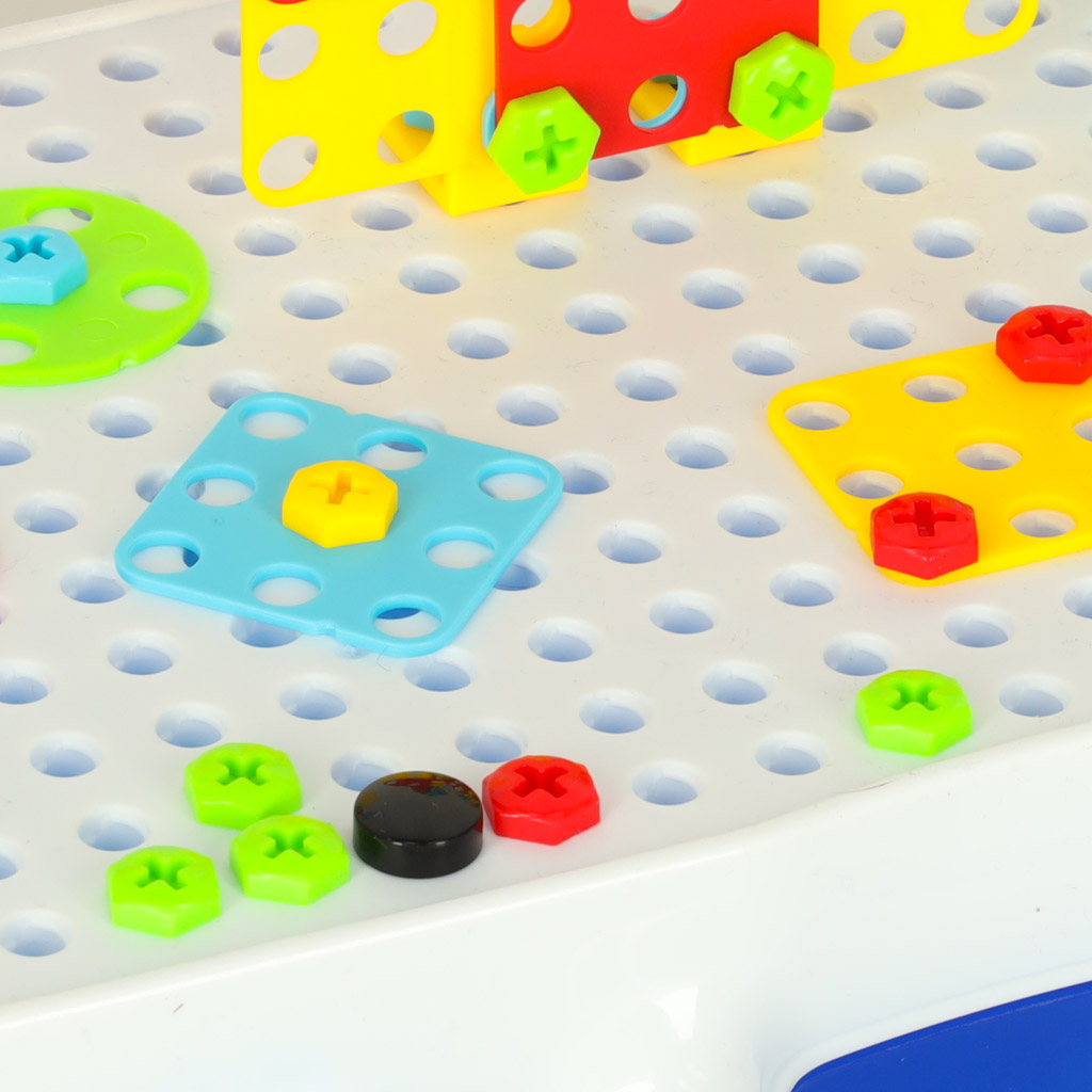 Wkrętarka wiertarka śrubki klocki konstrukcyjne zestaw majsterkowicza walizka 151 elementów - obrazek 7