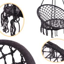 Huśtawka LULILO fotel bocianie gniazdo czarne 80cm 150kg