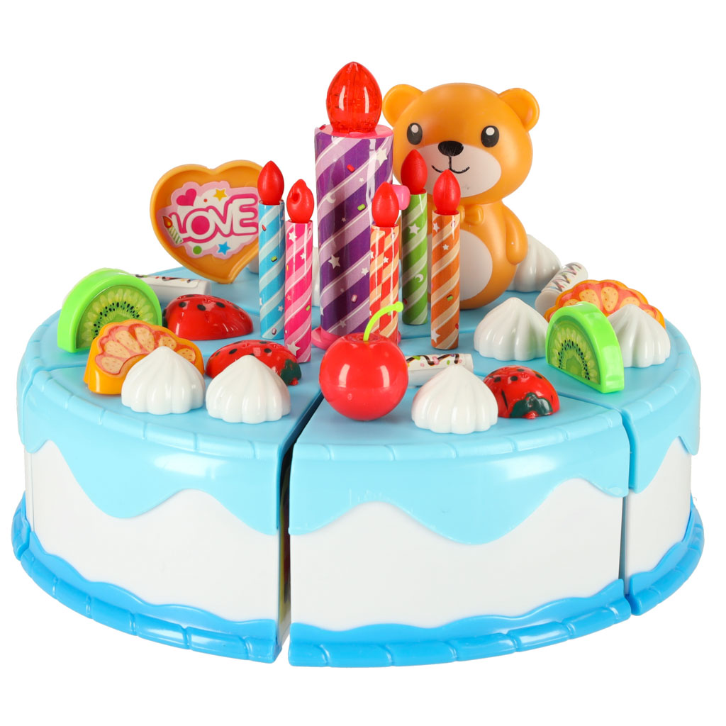 Tort urodzinowy do krojenia na rzepy kuchnia 80 elementów niebieski - obrazek 3