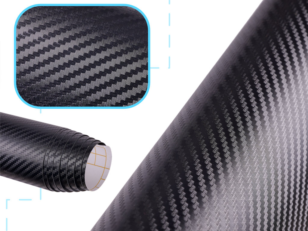 Folia rolka carbon 3D czarna 1,52x30m - obrazek 3