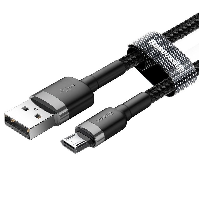 Kabel Baseus cafule CAMKLF-BG1 (USB M - Micro USB M; 1m; kolor szaro-czarny) - obrazek 4