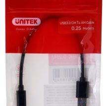UNITEK KABEL USB-C – USB-A 3.1,M/M,0,25M, Y-C490BK