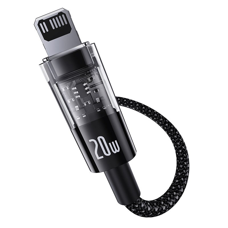 Kabel Baseus Gem USB C-IP 20W 1m (czarny) - obrazek 3