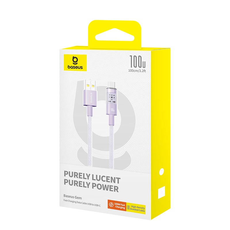 Kabel Baseus Gem USB-USB C 100W 1m (fioletowy)