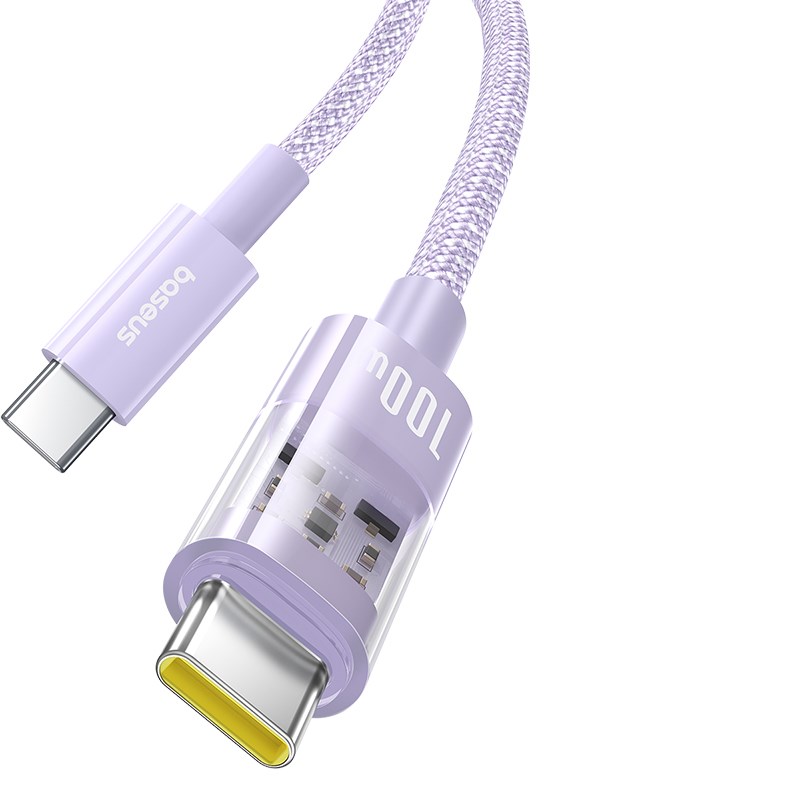 Kabel Baseus Gem Typ C-Typc C 100W 2m (fioletowy) - obrazek 3