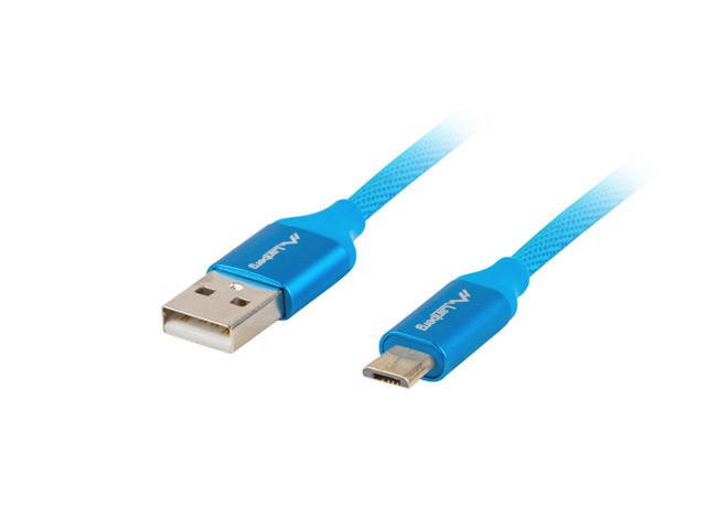 Kabel Lanberg Premium CA-USBM-20CU-0010-BL (USB 2.0 - Micro USB typu B ; 1m; kolor niebieski) - obrazek 3