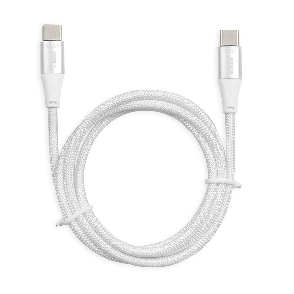 KABEL I-BOX USB TYP-C 60W 1M PD/QC BIAŁY - obrazek 3