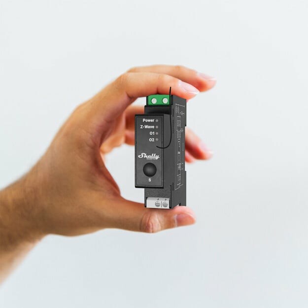 Shelly Qubino Wave Pro 2PM? przekaźnik zasilający Czarny - obrazek 4