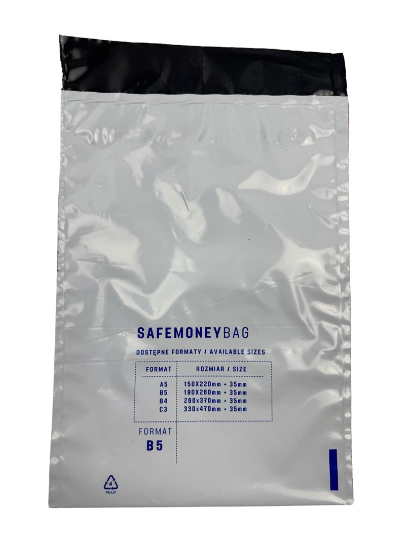 SAFEMONEYBAG Koperty bezpiecznie depozytowe biała B5 190mmx260mm+35mm 100 szt - obrazek 3
