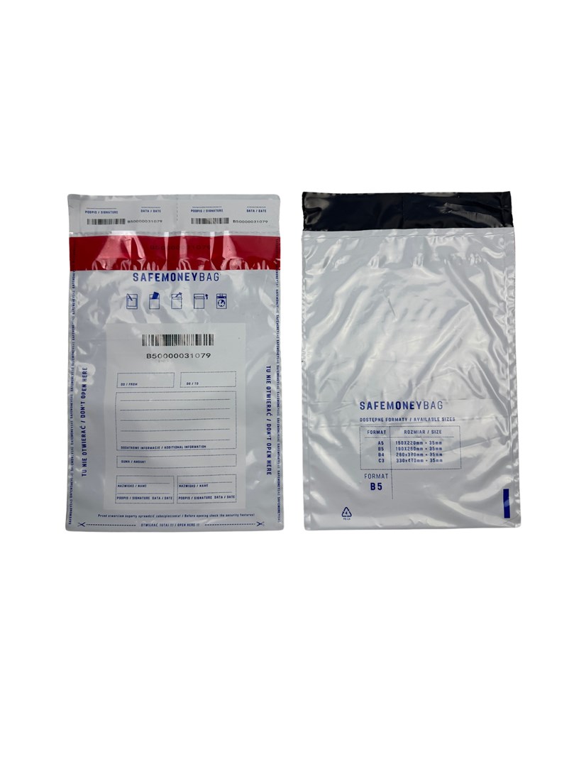 SAFEMONEYBAG Koperty bezpiecznie depozytowe biała B5 190mmx260mm+35mm 100 szt - obrazek 4