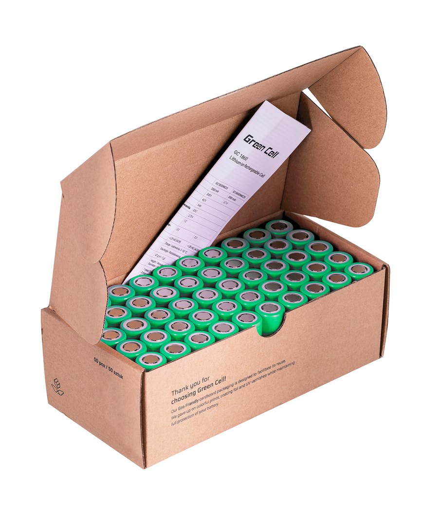 GREEN CELL OGNIWA 18650 50X AKUMULATOR 18650 LI-ION INR1865029E 3.7V 2900MAH - obrazek 3
