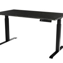 Biurko z el. reg. wys. MOON 150×80 czarny/san sebas