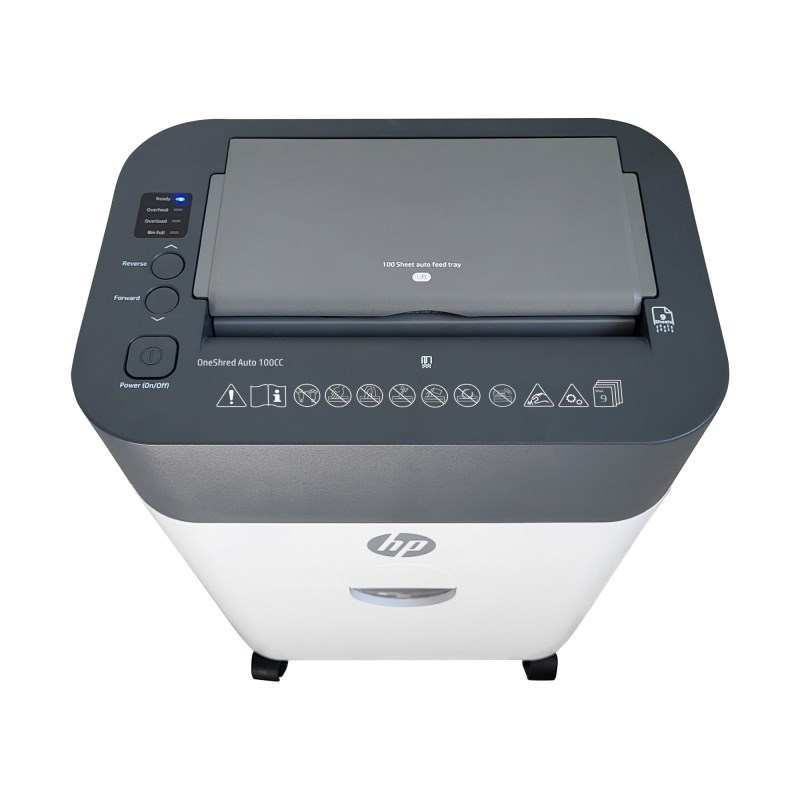 HP Niszczarka ONESHRED Auto 100CC, biało-szara - obrazek 3