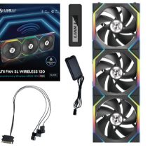 Wentylator Lian Li LULI-091 UNI FAN SL, ARGB, PWM, 3x, 120mm, Bezprzewodowe sterowanie za pomocą kontrolera 2.4GHz, czarny