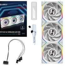 Lian Li UNI FAN SL Wireless LCD 120 Reverse Blade Obudowa komputera Wentylator 12 cm Biały 3 szt.