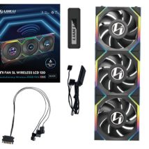 Lian Li UNI FAN SL Wireless LCD 120 Obudowa komputera Wentylator 12 cm Czarny 3 szt.