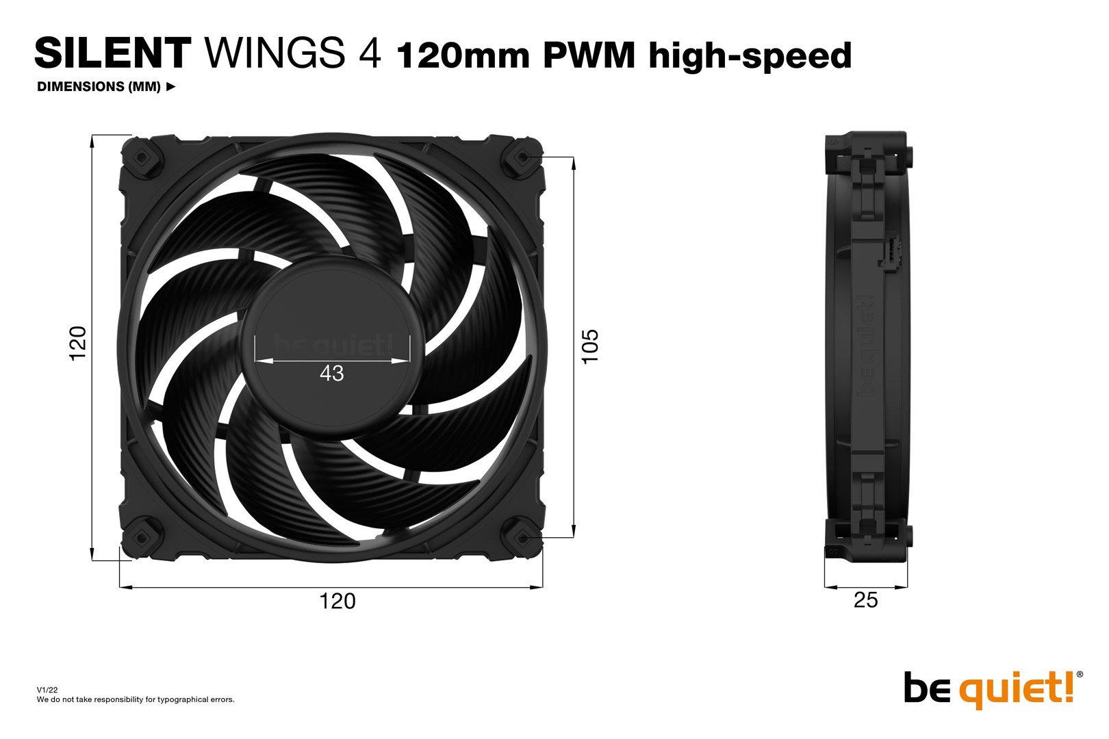 WENTYLATOR BE QUIET! SILENT WINGS 4 120mm PWM High - obrazek 3