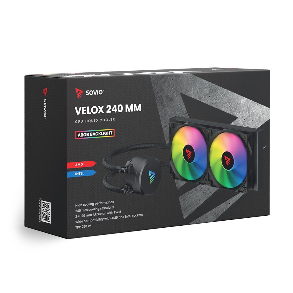 SAVIO CHŁODZENIE WODNE CPU ARGB 240 MM VELOX - obrazek 4